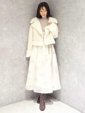 「アイテム（ムートンコート）」を使った、kaho さん（レディース・151cm）の秋コーディネート