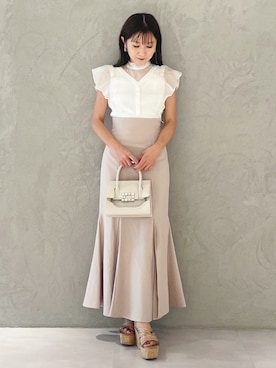 「MERCURYDUO（マーキュリーデュオ）のアイテム（シューズ）」を使った、kaho さん（レディース・151cm）の夏コーディネート