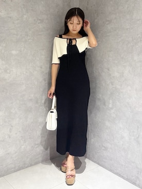 「春ニット」｜「アイテム（ワンピース）」を使った、kaho さん（レディース・151cm）の春コーディネート