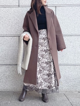 「アイテム（その他アウター、ブラウン系）」を使った、kaho さん（レディース・151cm）の秋コーディネート