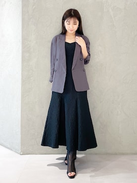 「MERCURYDUO（マーキュリーデュオ）のアイテム（テーラードジャケット）」を使った、kaho さん（レディース・151cm）の春コーディネート