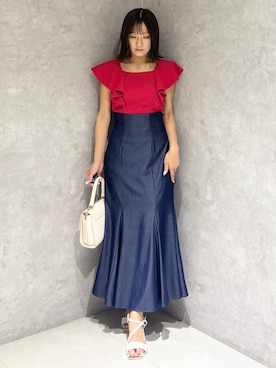「MERCURYDUO（マーキュリーデュオ）のアイテム」を使った、kaho さん（レディース・151cm）の夏コーディネート