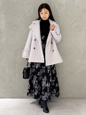 「MERCURYDUO（マーキュリーデュオ）のアイテム（その他アウター）」を使った、kaho さん（レディース・151cm）の冬コーディネート