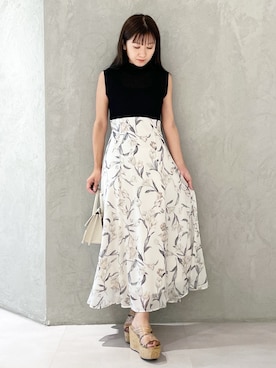 「MERCURYDUO（マーキュリーデュオ）のアイテム（シューズ）」を使った、kaho さん（レディース・151cm）の夏コーディネート