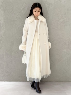 「MERCURYDUO（マーキュリーデュオ）のアイテム（その他アウター）」を使った、kaho さん（レディース・151cm）の冬コーディネート