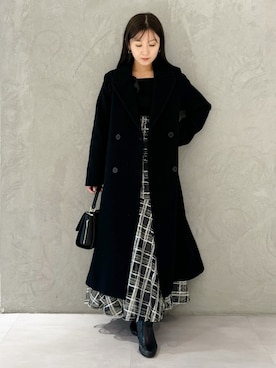 「MERCURYDUO（マーキュリーデュオ）のアイテム（チェスターコート）」を使った、kaho さん（レディース・151cm）の秋コーディネート