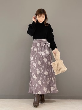 「アイテム（その他アウター、ピンク系）」を使った、kaho さん（レディース・151cm）の冬コーディネート
