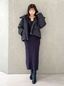 「MERCURYDUO（マーキュリーデュオ）のアイテム（ダウンジャケット/コート）」を使った、kaho さん（レディース・151cm）の冬コーディネート