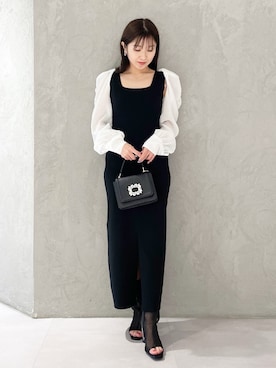 「お呼ばれ」｜「アイテム（ブーツ）」を使った、kaho さん（レディース・151cm）の春コーディネート