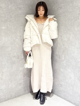 「アイテム（ハンドバッグ）」を使った、kaho さん（レディース・151cm）の冬コーディネート