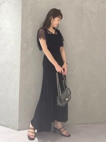 ニットドッキングレースカシュクールドレス｜マーキュリーデュオ 
