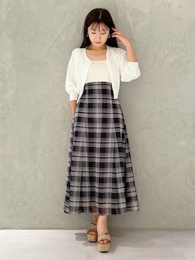 「雨の日」｜「アイテム（ワンピース/ドレス）」を使った、kaho さん（レディース・151cm）の夏コーディネート