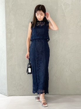 「お呼ばれ」｜「アイテム（サンダル）」を使った、kaho さん（レディース・151cm）の夏コーディネート