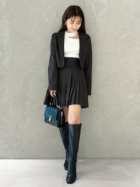 「MERCURYDUO（マーキュリーデュオ）のアイテム（テーラードジャケット）」を使った、kaho さん（レディース・151cm）の秋コーディネート
