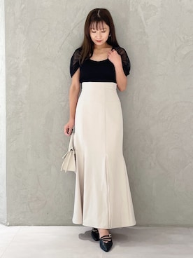 「MERCURYDUO（マーキュリーデュオ）のアイテム（シューズ）」を使った、kaho さん（レディース・151cm）の夏コーディネート