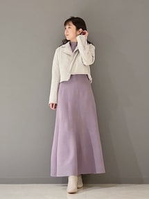 ラッフルスリーブフレアニットワンピース｜マーキュリーデュオ