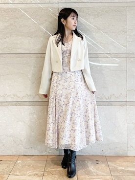 「MERCURYDUO（マーキュリーデュオ）のアイテム（テーラードジャケット）」を使った、kaho さん（レディース・151cm）の冬コーディネート