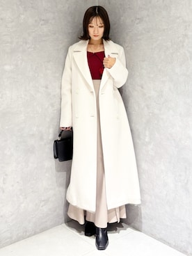 「アイテム（チェスターコート）」を使った、kaho さん（レディース・151cm）の冬コーディネート