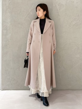 「MERCURYDUO（マーキュリーデュオ）のアイテム（その他アウター）」を使った、kaho さん（レディース・151cm）の秋コーディネート