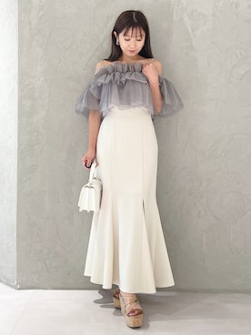 「MERCURYDUO（マーキュリーデュオ）のアイテム（シューズ）」を使った、kaho さん（レディース・151cm）の夏コーディネート