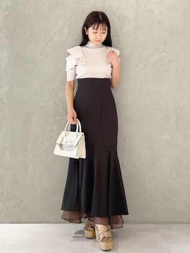 「MERCURYDUO（マーキュリーデュオ）のアイテム（シューズ）」を使った、kaho さん（レディース・151cm）の夏コーディネート