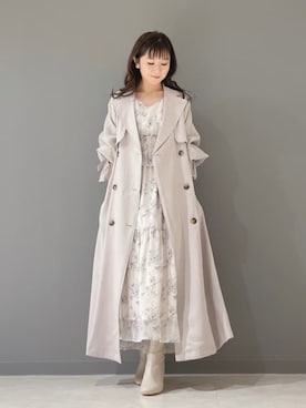 「アイテム（その他アウター、ピンク系）」を使った、kaho さん（レディース・151cm）の冬コーディネート