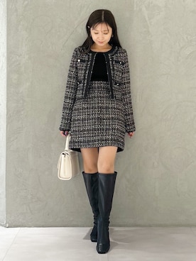 「MERCURYDUO（マーキュリーデュオ）のアイテム（テーラードジャケット）」を使った、kaho さん（レディース・151cm）の秋コーディネート