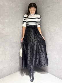 完売品　MERCURYDUOデイジーフロッキープリントドッキングニットワンピース セール】【MARY QUANTコラボ】デイジーフロッキープリント