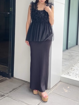 「MERCURYDUO（マーキュリーデュオ）のアイテム（シューズ）」を使った、kaho さん（レディース・151cm）の夏コーディネート
