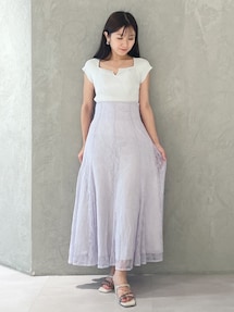 MERCURYDUO マーキュリーデュオ　 フレンチスリーブラメリブニット マーキュリーデュオ MERCURYDUO フレンチスリーブラメリブニット