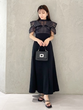 「お呼ばれ」｜「アイテム（サンダル）」を使った、kaho さん（レディース・151cm）の春コーディネート