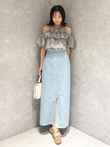 マーキュリーさん専用 フロントZIPデニムナロースカート｜マーキュリーデュオ