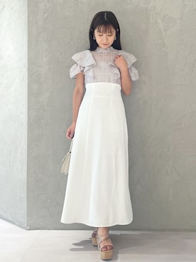 「MERCURYDUO（マーキュリーデュオ）のアイテム（シューズ）」を使った、kaho さん（レディース・151cm）の夏コーディネート