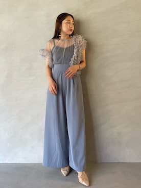 「アイテム（パンツドレス）」を使った、MISAKI KUBOさん（レディース・157cm）の夏コーディネート