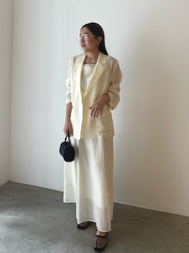 「LAGUNAMOON（ラグナムーン）のアイテム」を使った、MISAKI KUBOさん（レディース・157cm）の春コーディネート