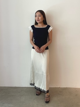「LAGUNAMOON（ラグナムーン）のアイテム」を使った、MISAKI KUBOさん（レディース・157cm）の夏コーディネート