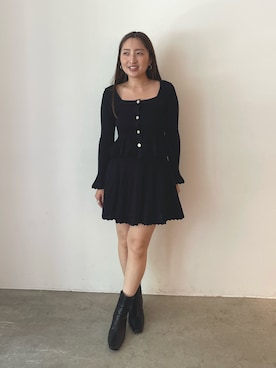 「LAGUNAMOON（ラグナムーン）のアイテム」を使った、MISAKI KUBOさん（レディース・157cm）の秋コーディネート