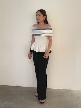 「LAGUNAMOON（ラグナムーン）のアイテム」を使った、MISAKI KUBOさん（レディース・157cm）の夏コーディネート