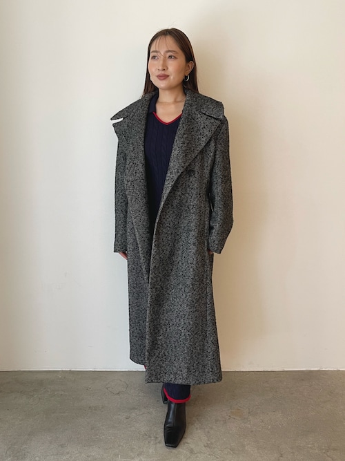 セール】ウエストタックウールブレンドツイードコート（チェスター