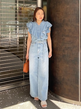 「LAGUNAMOON（ラグナムーン）のアイテム」を使った、MISAKI KUBOさん（骨格ストレート・レディース・157cm）の春コーディネート