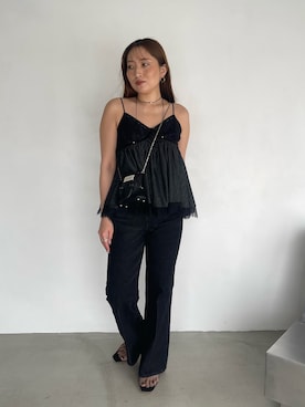 「LAGUNAMOON（ラグナムーン）のアイテム」を使った、MISAKI KUBOさん（レディース・157cm）の夏コーディネート