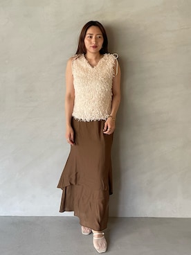「LAGUNAMOON（ラグナムーン）のアイテム」を使った、MISAKI KUBOさん（レディース・157cm）の夏コーディネート