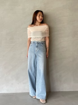 「LAGUNAMOON（ラグナムーン）のアイテム」を使った、MISAKI KUBOさん（レディース・157cm）の夏コーディネート