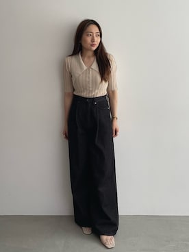 「LAGUNAMOON（ラグナムーン）のアイテム」を使った、MISAKI KUBOさん（レディース・157cm）の夏コーディネート