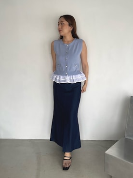 「LAGUNAMOON（ラグナムーン）のアイテム」を使った、MISAKI KUBOさん（レディース・157cm）の夏コーディネート