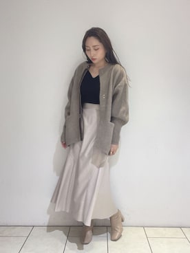 「スタイリング」｜「アイテム（ブーツ）」を使った、MISAKI KUBOさん（レディース・157cm）の秋コーディネート