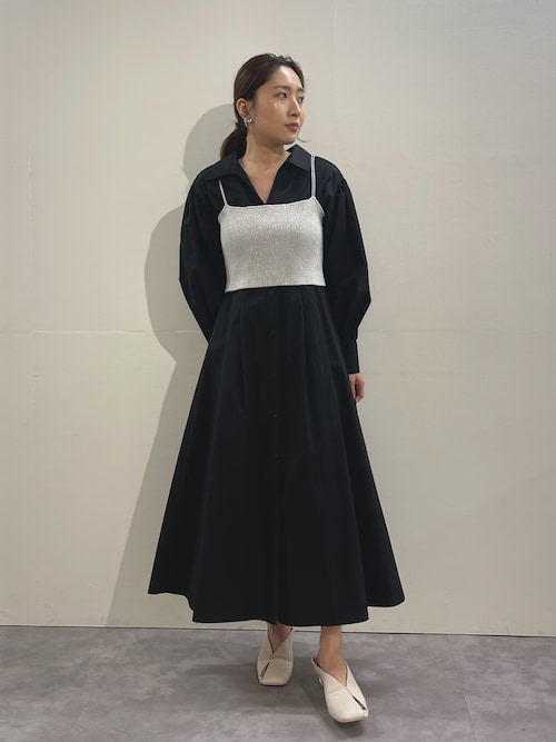 新品LAGUNA MOON バルーンチェックワンピースSサイズ　麻混 新品LAGUNA MOON バルーンチェックワンピースSサイズ 麻混