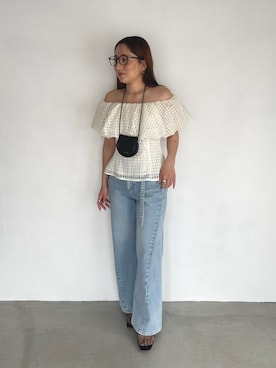 「LAGUNAMOON（ラグナムーン）のアイテム」を使った、MISAKI KUBOさん（レディース・157cm）の夏コーディネート