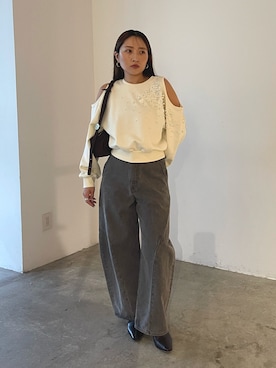 「LAGUNAMOON（ラグナムーン）のアイテム」を使った、MISAKI KUBOさん（レディース・157cm）の秋コーディネート