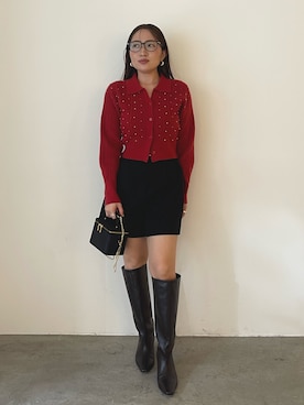 「アイテム（ピアス（両耳用））」を使った、MISAKI KUBOさん（レディース・157cm）の秋コーディネート